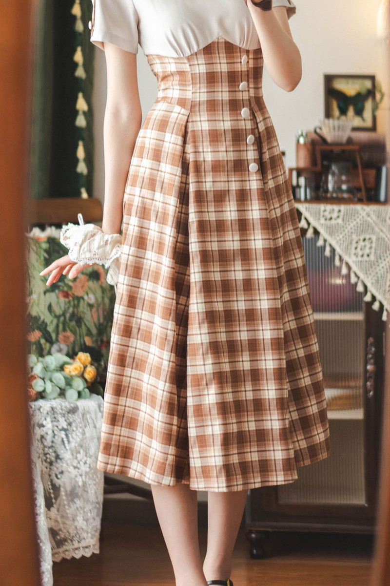 Retro Plaid Lolita Dress