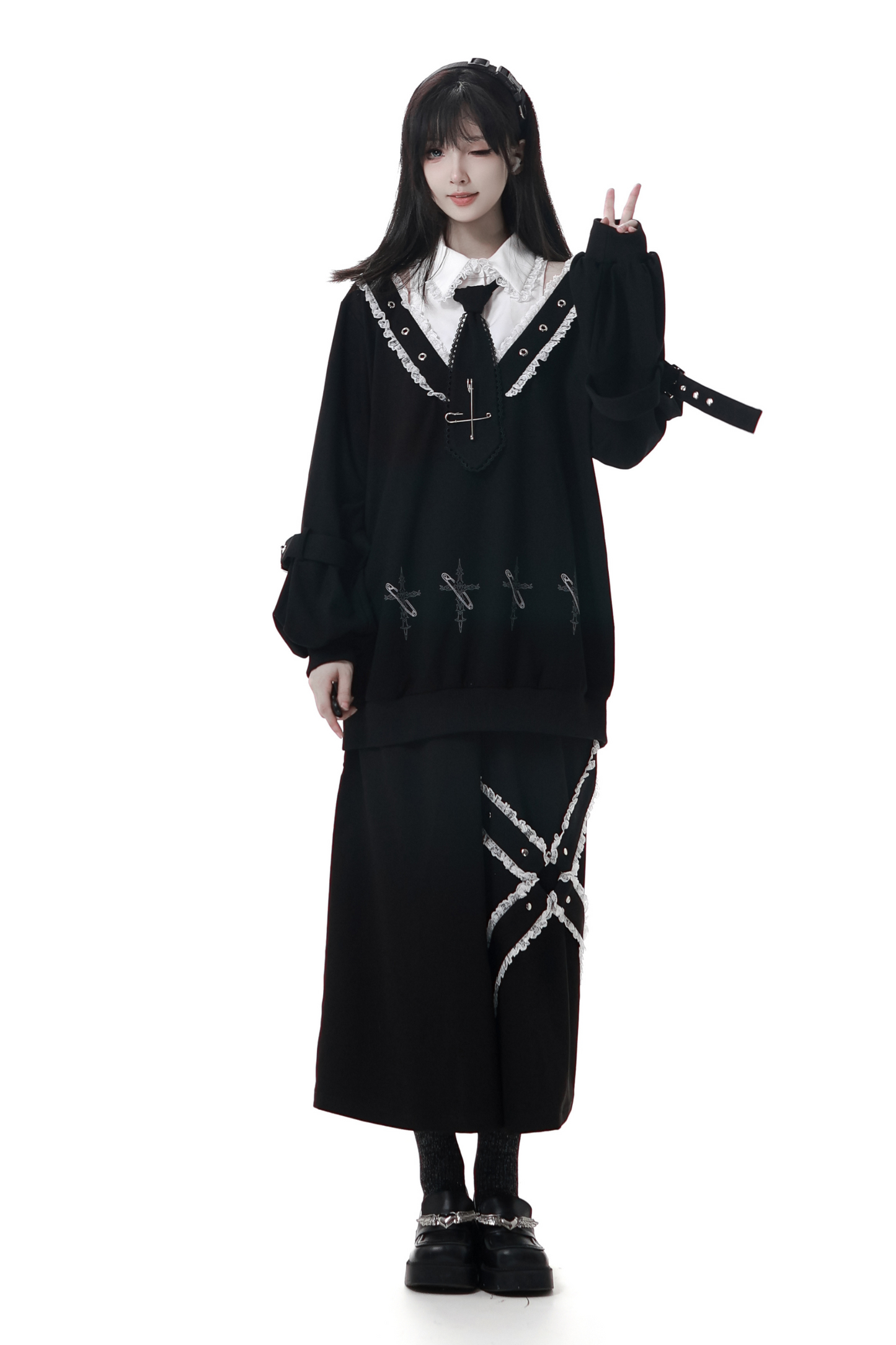 Big Swing Shirt Design Top + Hooded Dress + Long Culottes