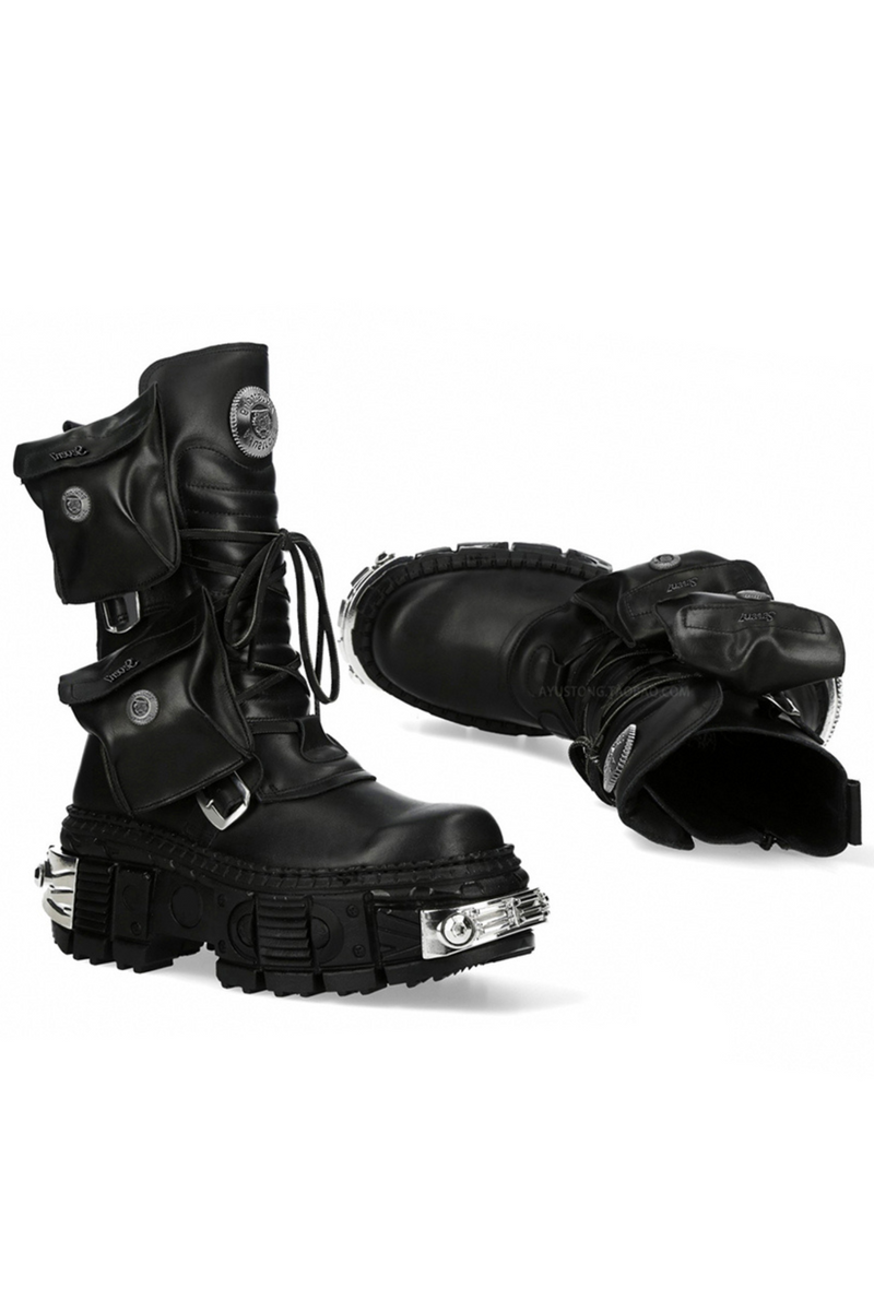 Metal Punk Mid-calf Boots