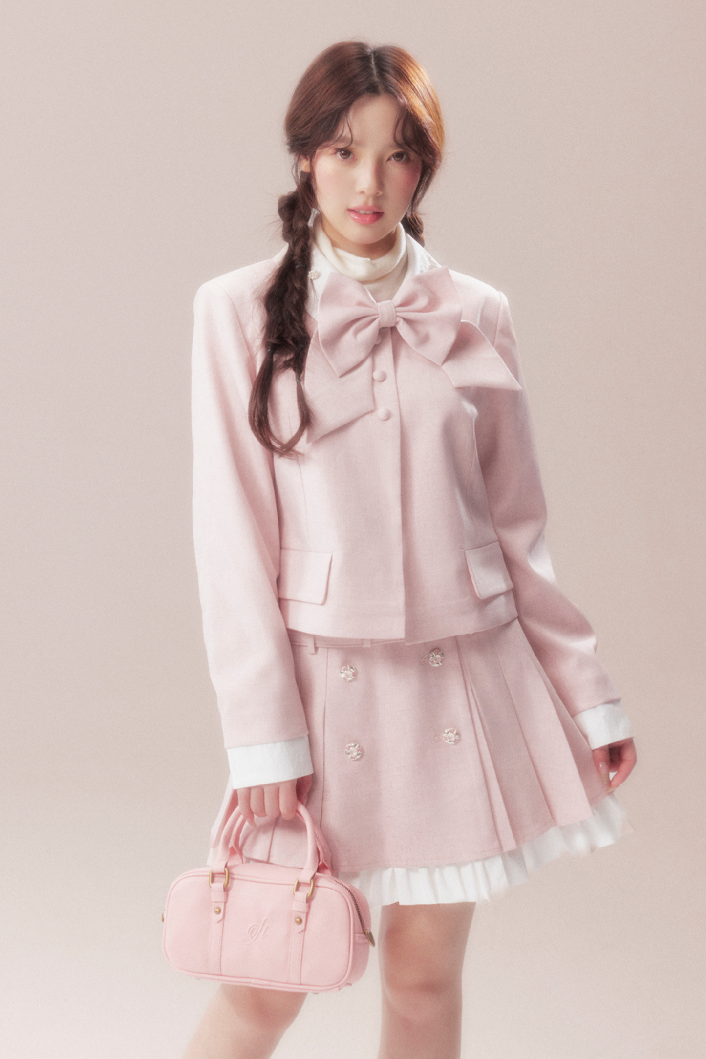 Sweet Ribbon Jacket + Pleated Skirt