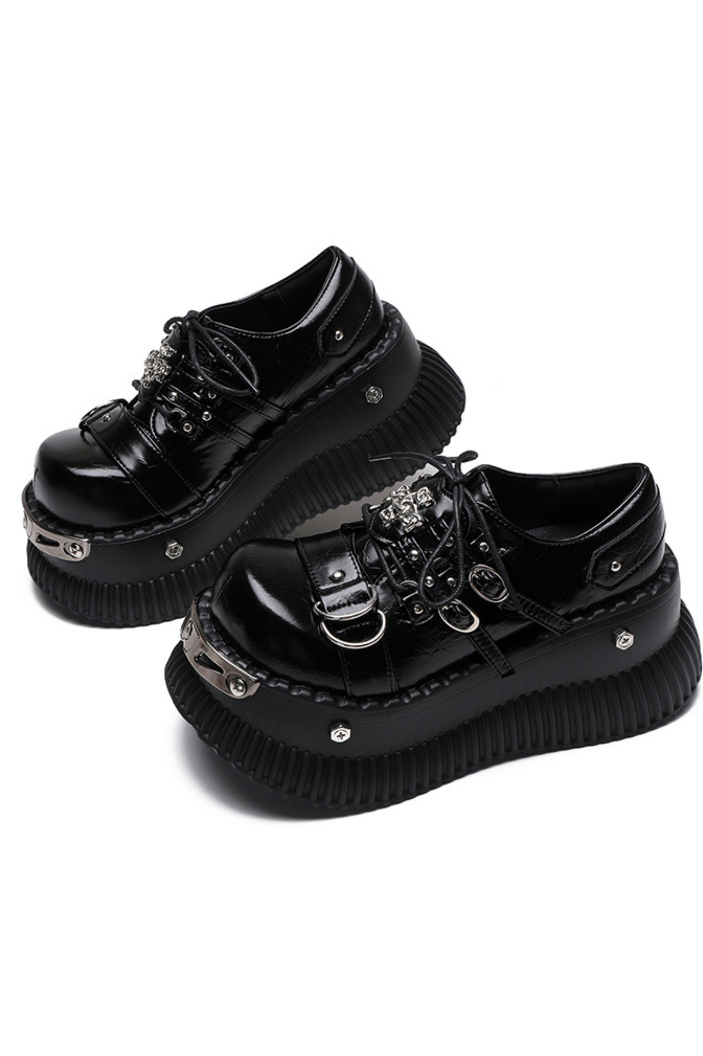 Mode Silver Design Platform Shoes