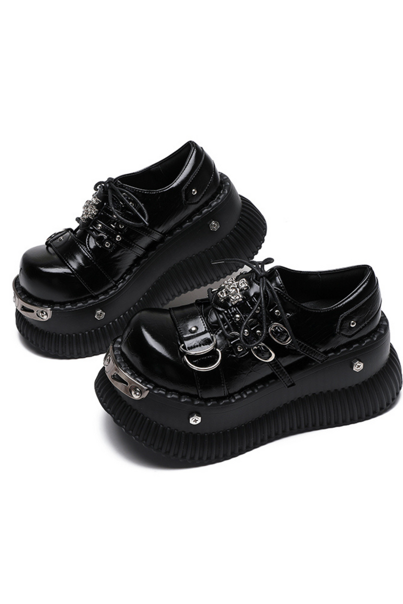Mode Silver Design Platform Shoes