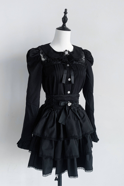Dark Lace Top + Skirt