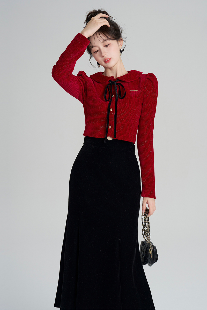 French Lame Knit Top + Mermaid Skirt
