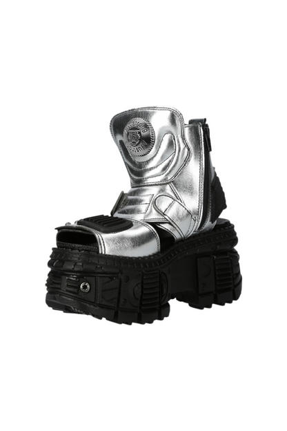 Silver Black Mode Dark Boots
