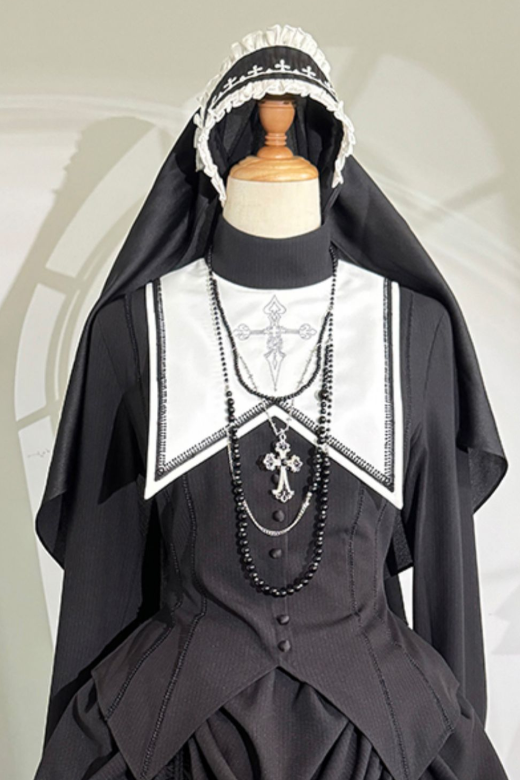 Sister Gothic Top + Flared Pants + Hair Accessories + Necklace