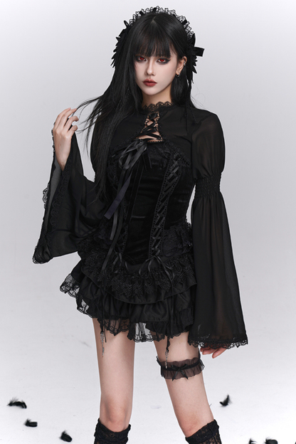 Ghost Girl Gothic Puffy Skirt + Camisole + Short Outer