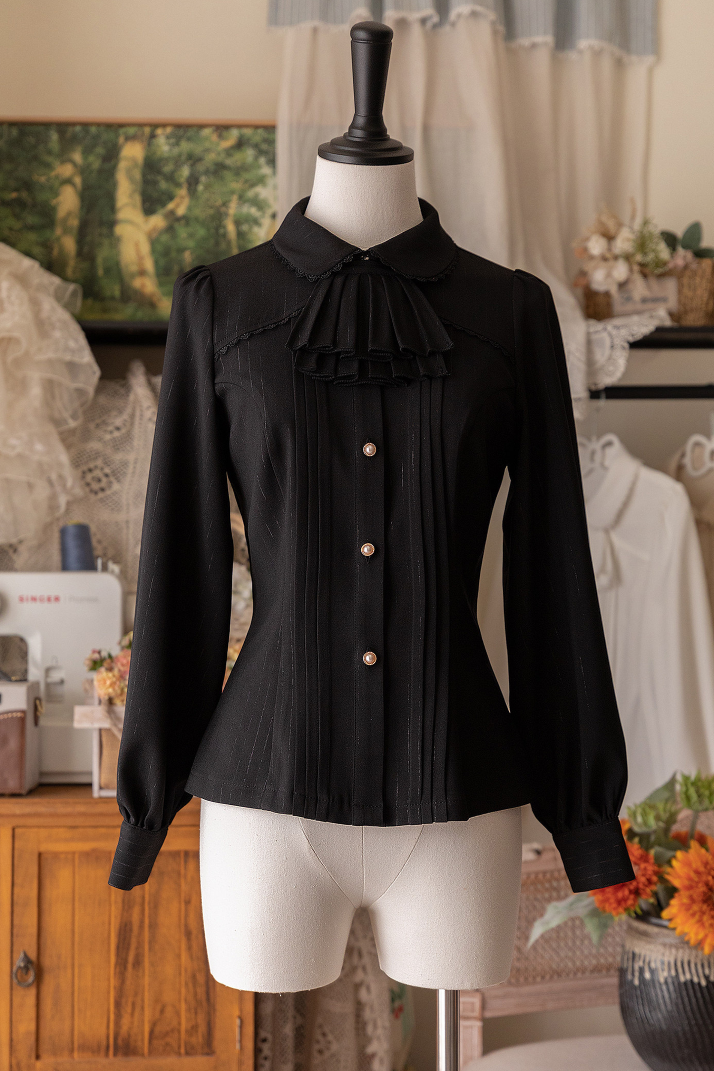 Retro Waist Cinching Blouse