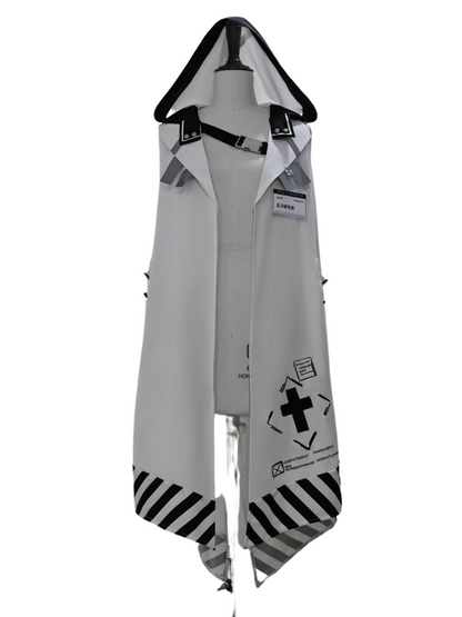 A Line Skirt Design Cape Suit [hoodie Cape + Shirt + Skirt + One Shoulder Cape]