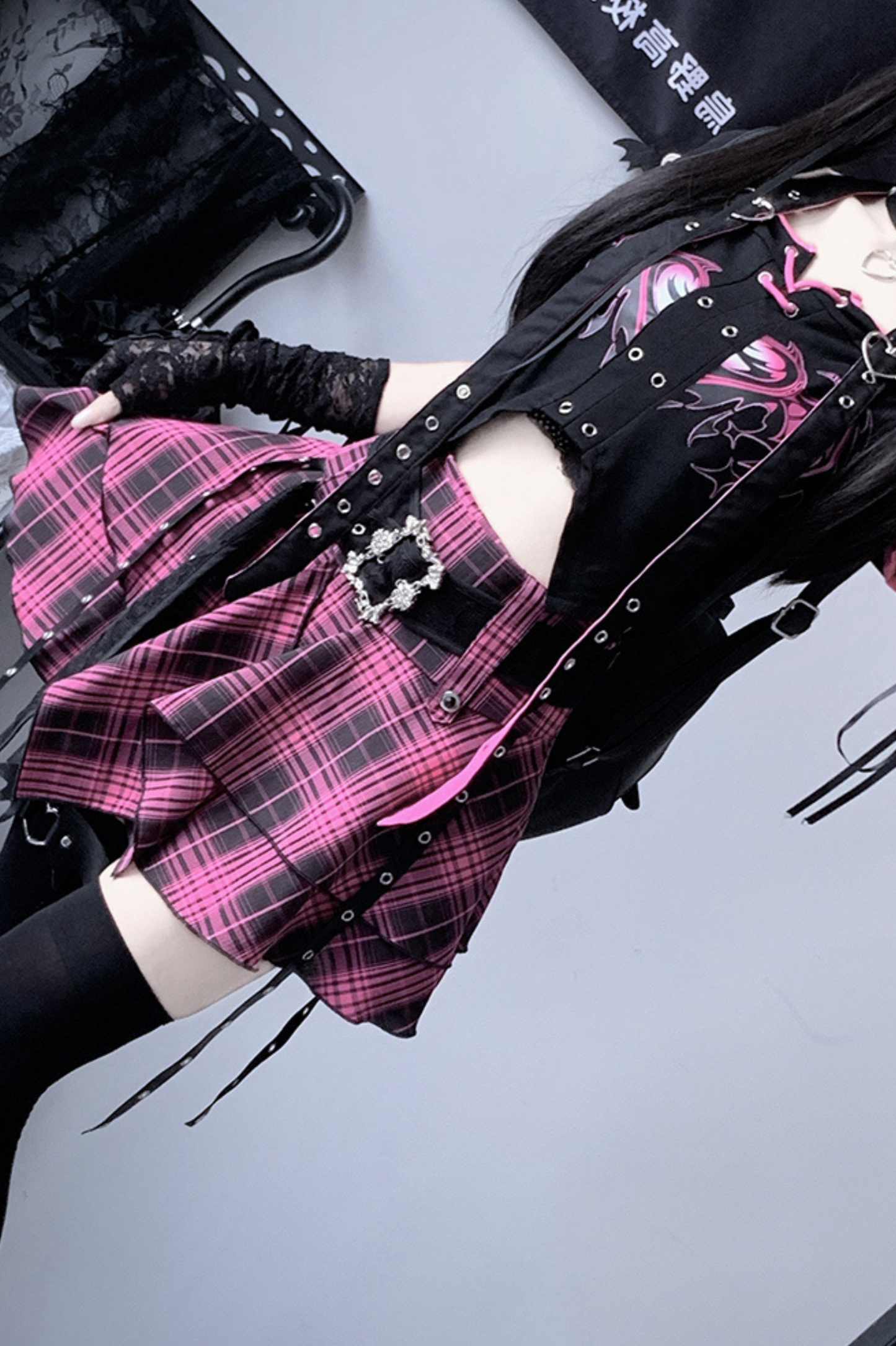 Subculture Rock Top + Plaid Skirt