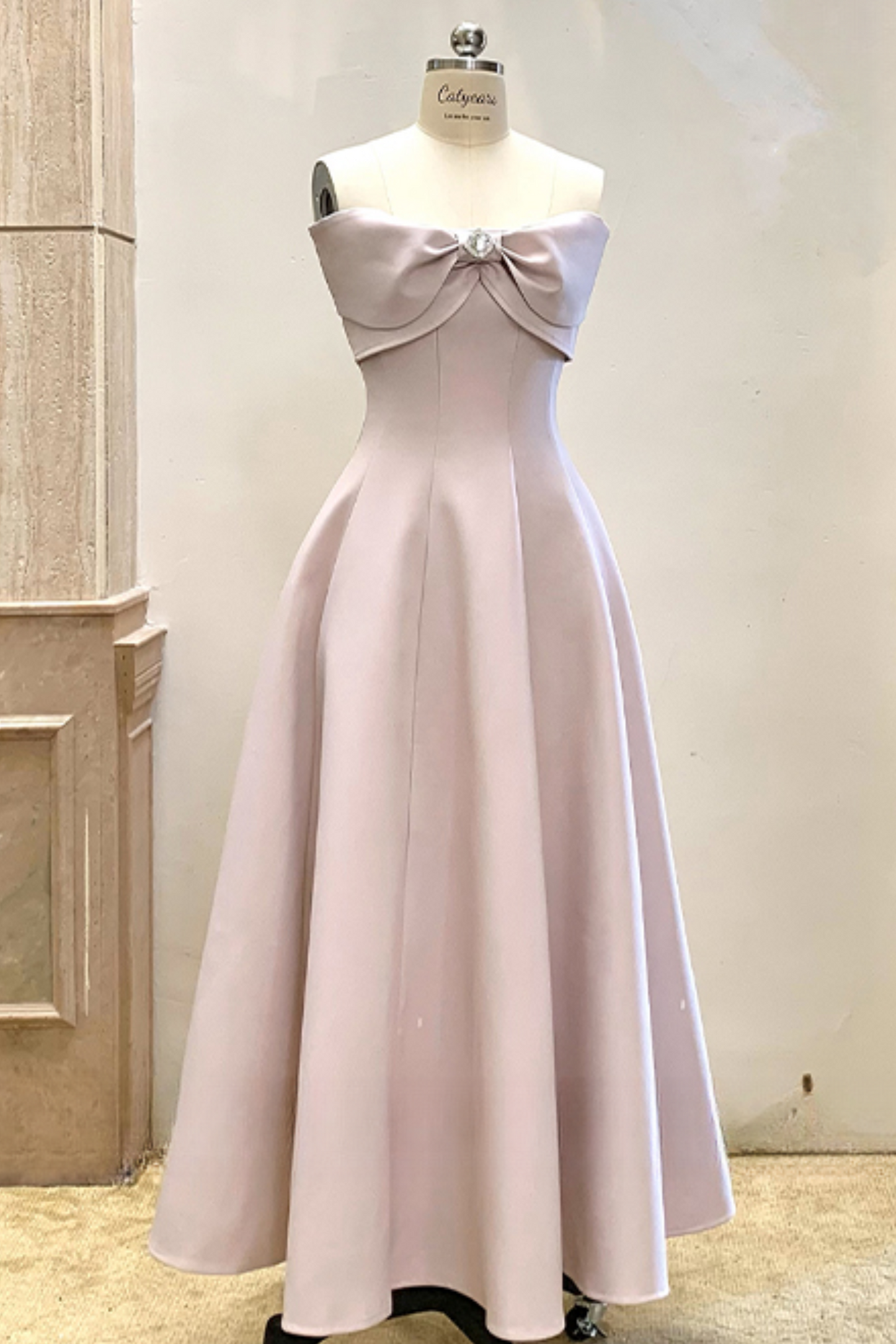 Off Shoulder Ribbon Short Flare Dress + Long Flare Dress