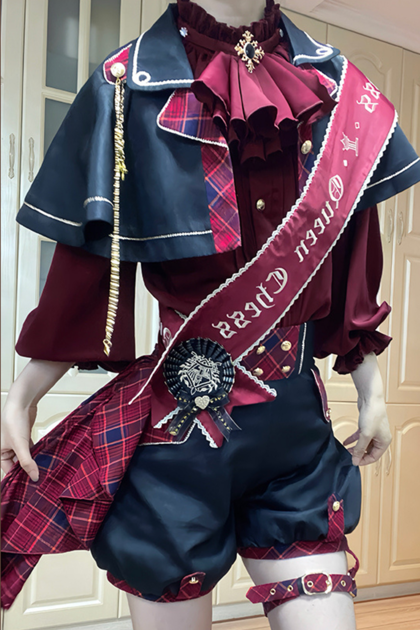 Lolita Prince Blouse + Shorts + Checkered Casquette