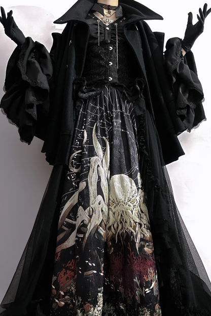 Cthulhu Gothic Dark Lolita Shirt + Skirt + Tail + Corset
