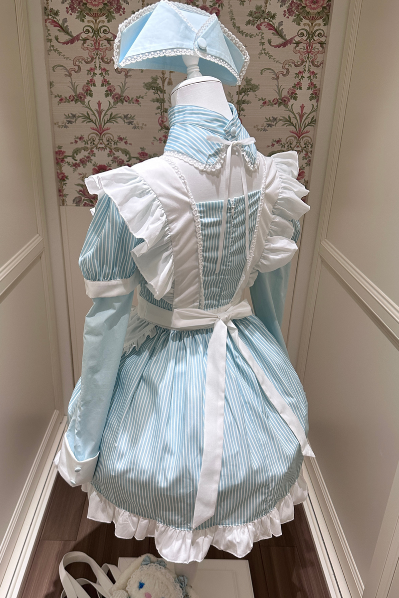 Angelic Aqua Maid Apron Dress + Nurse Hat