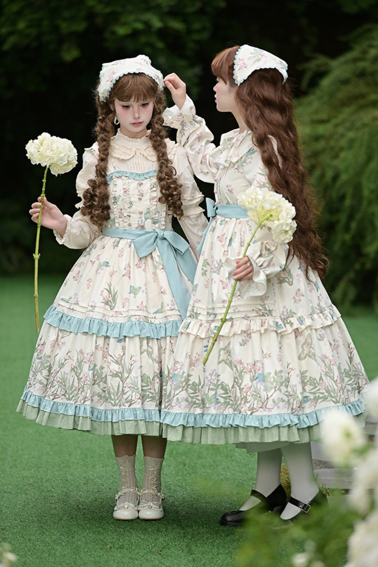 [pre-order] Forest Flower Dress + Suspender Skirt + Blouse + Cardigan + Scarf