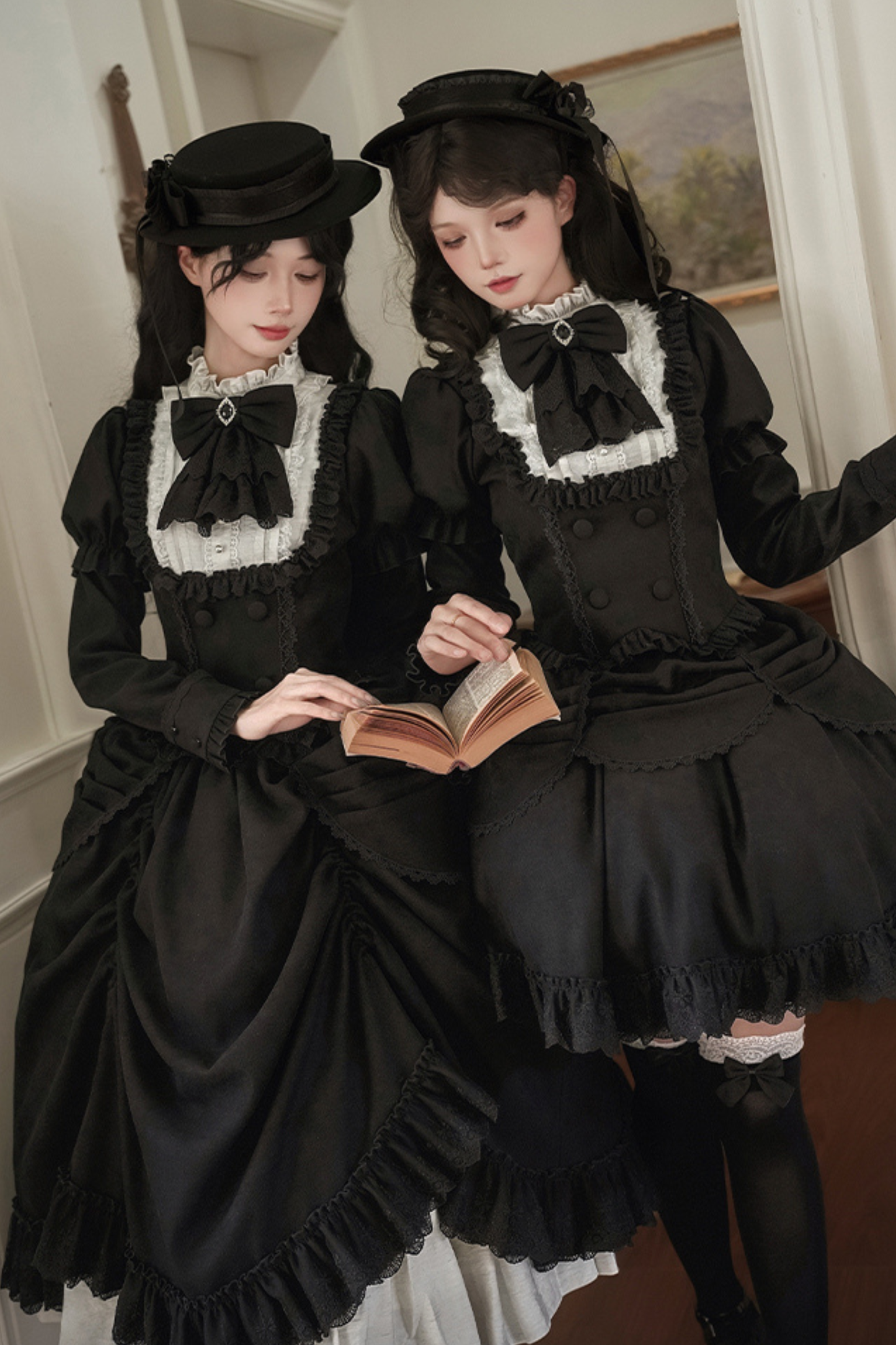 [pre-order] Classic Top + Curtain Skirt + Ribbon Collar + Hat