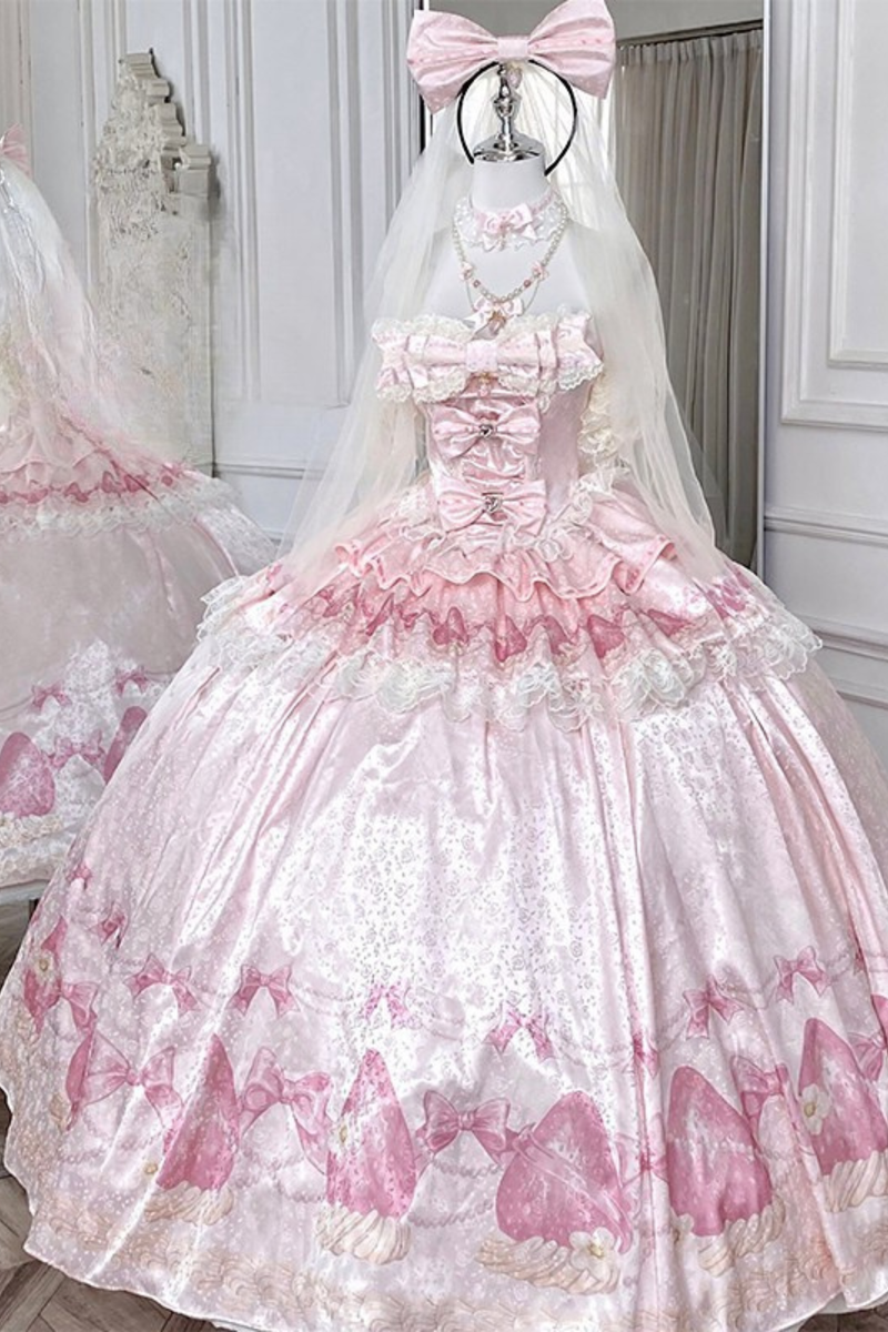 Ribbon Love Strawberry Princess Dress + Skirt