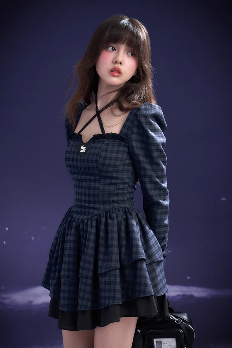 Night Princess Plaid Dress