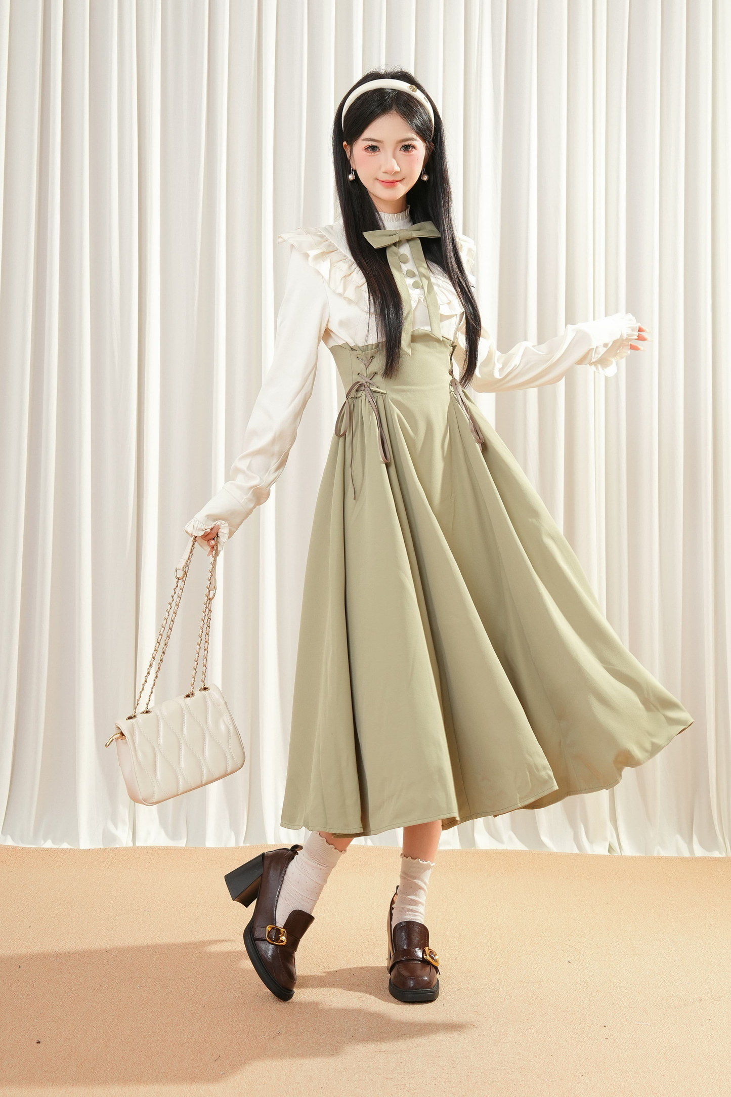 Contrast French Retro Dress
