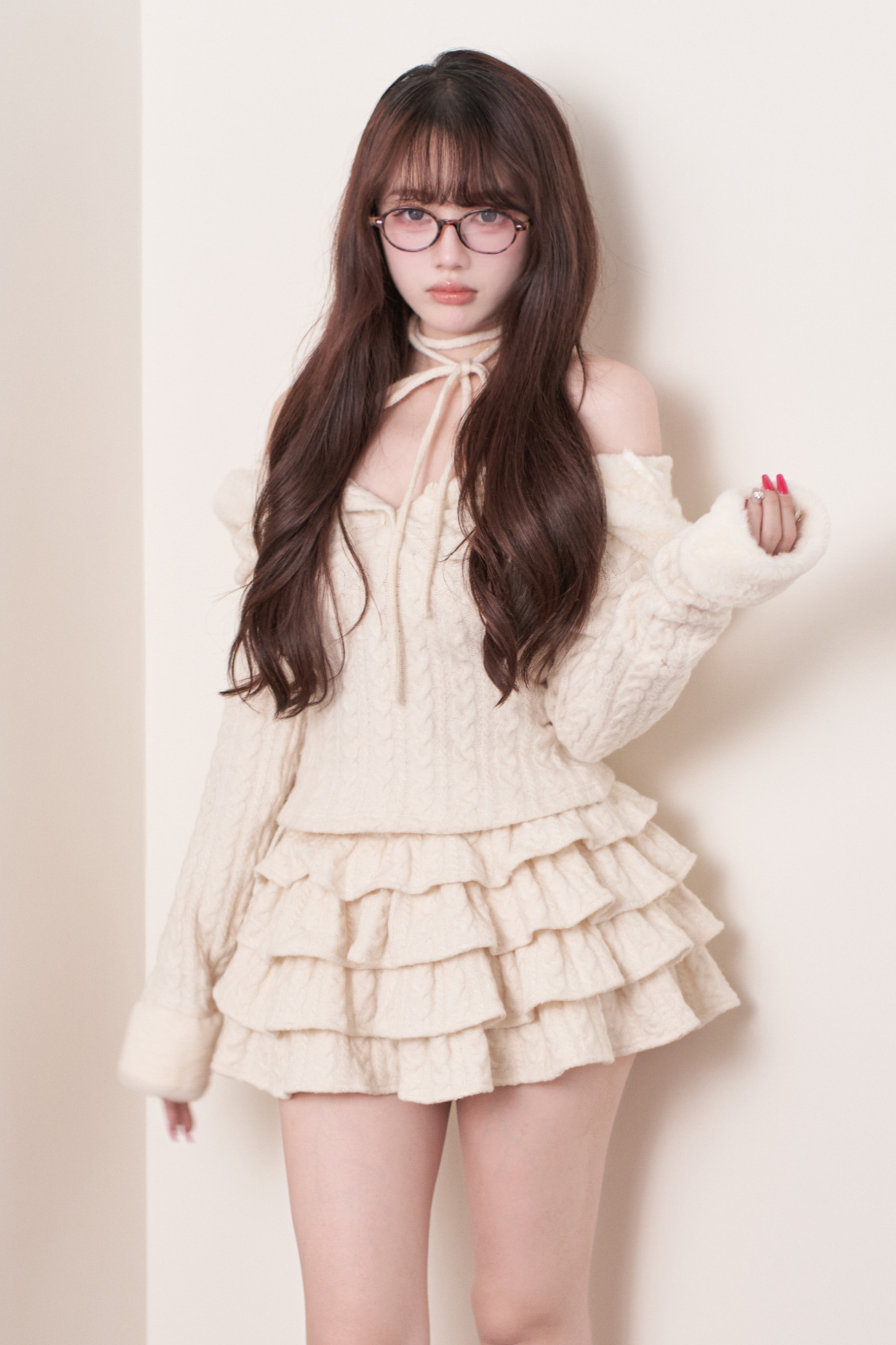 Cable Knit Top + Tiered Skirt