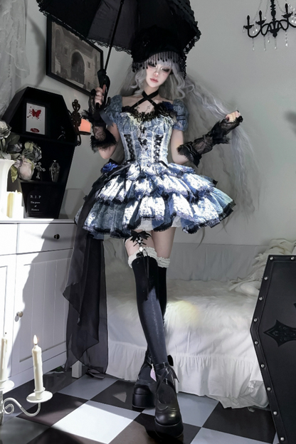 [pre-order] Medea Gothic Girly Ruffle Lolita Dress