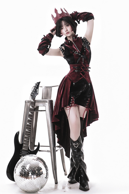 [pre-order] Dark Cyber Suspender Skirt + Shorts + Sleeveless Top + Sleeves