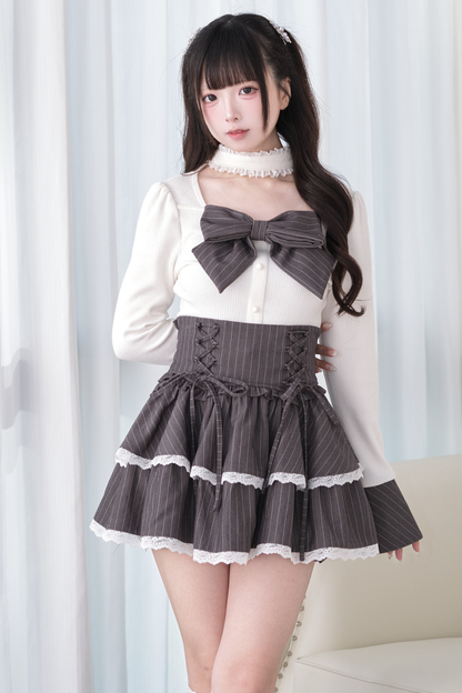Ribbon Choker Knit Top
