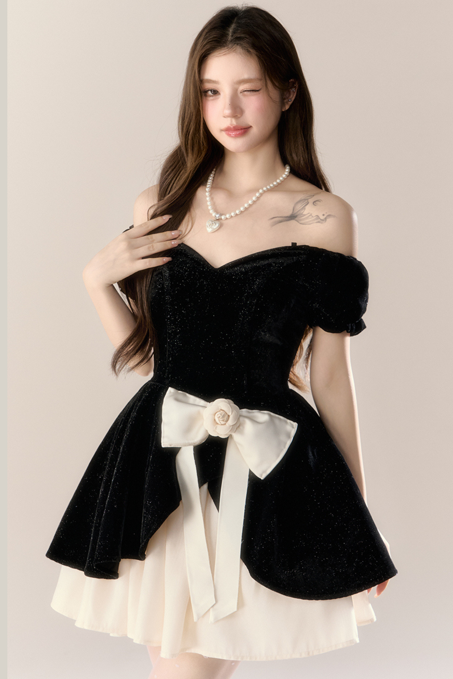 Velvet French Black Dress