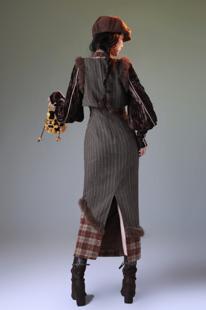 Plaid Retro Girly Long Dress