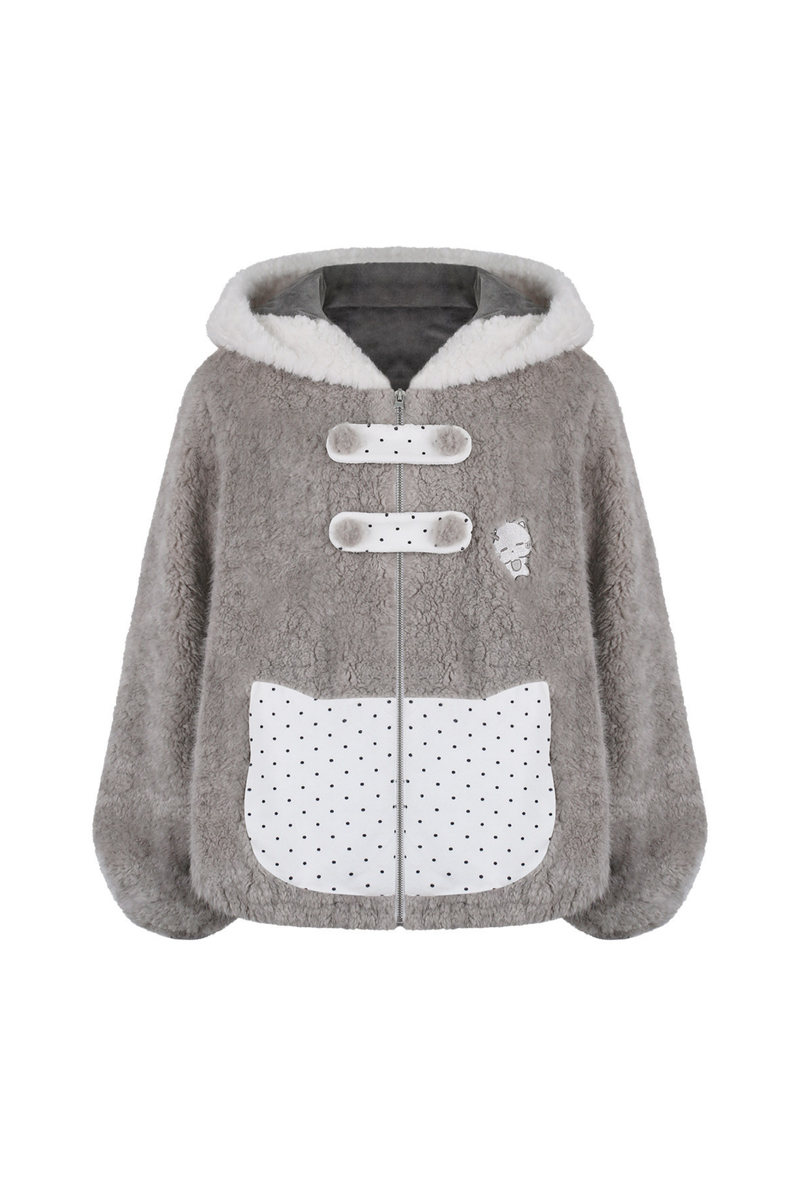 Fur Cat Dot Jacket + Pants