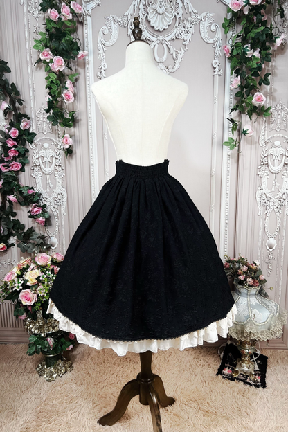 Retro Lolita Shirt + Lace-up High-waist Lolita Skirt