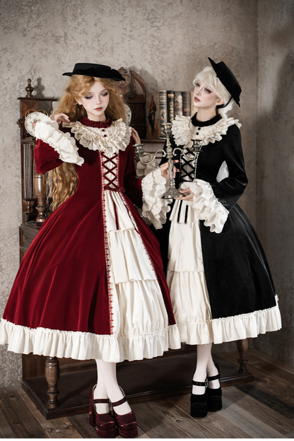 Classical Dress + Collar + Ribbon + Hat