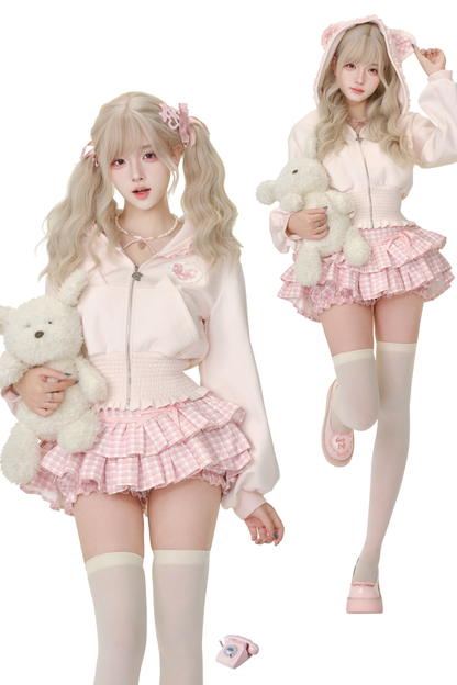 Sugar Water Cat Hoodie + Tiered Skirt