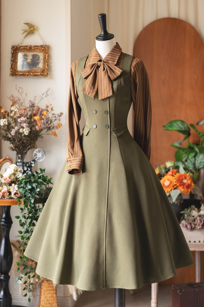 British Style Retro Sleeveless Dress