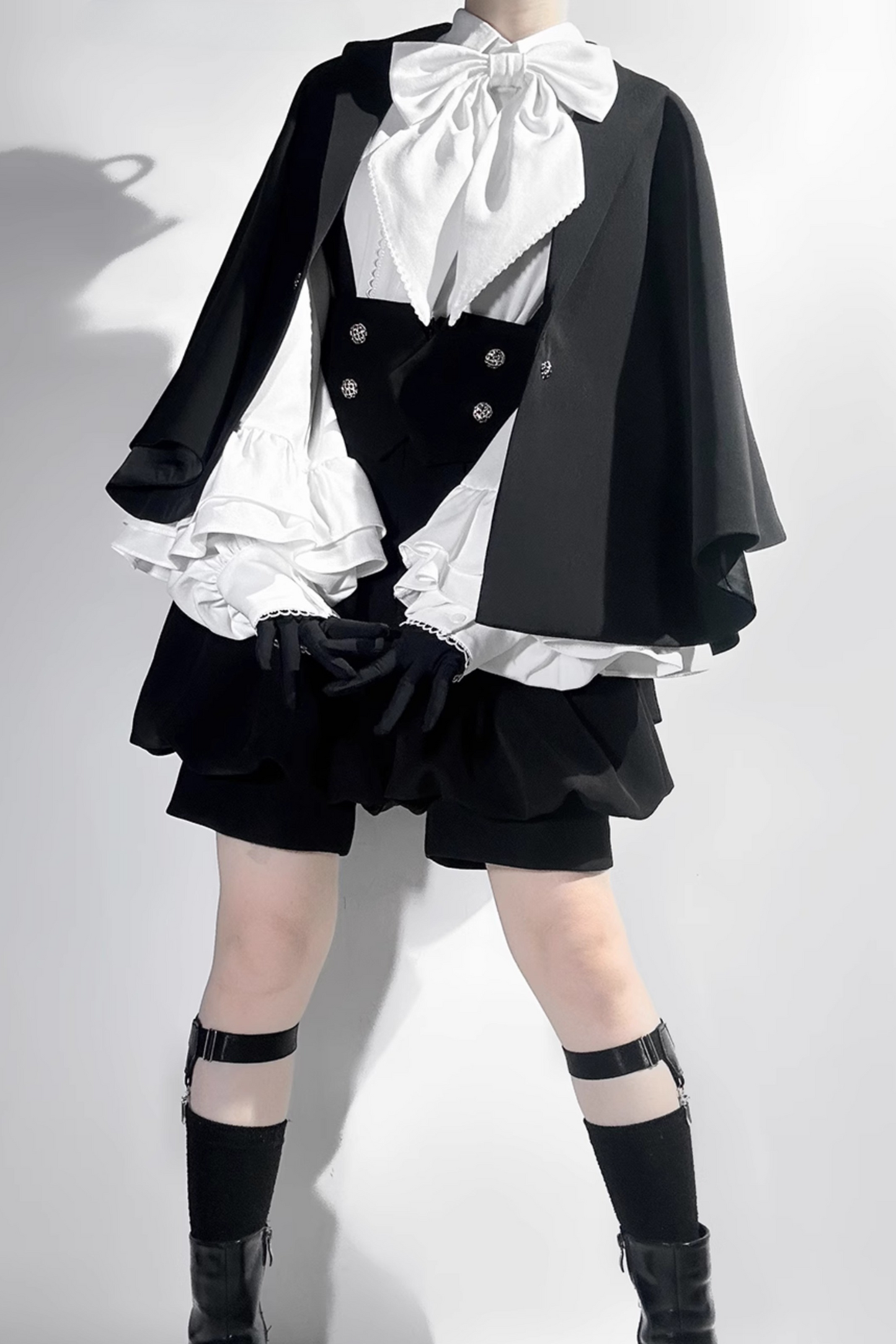 [pre-order] Retro Dark Prince Ribbon Shirt + Tail Shorts