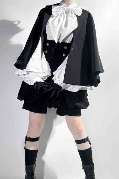 [pre-order] Retro Dark Prince Ribbon Shirt + Tail Shorts
