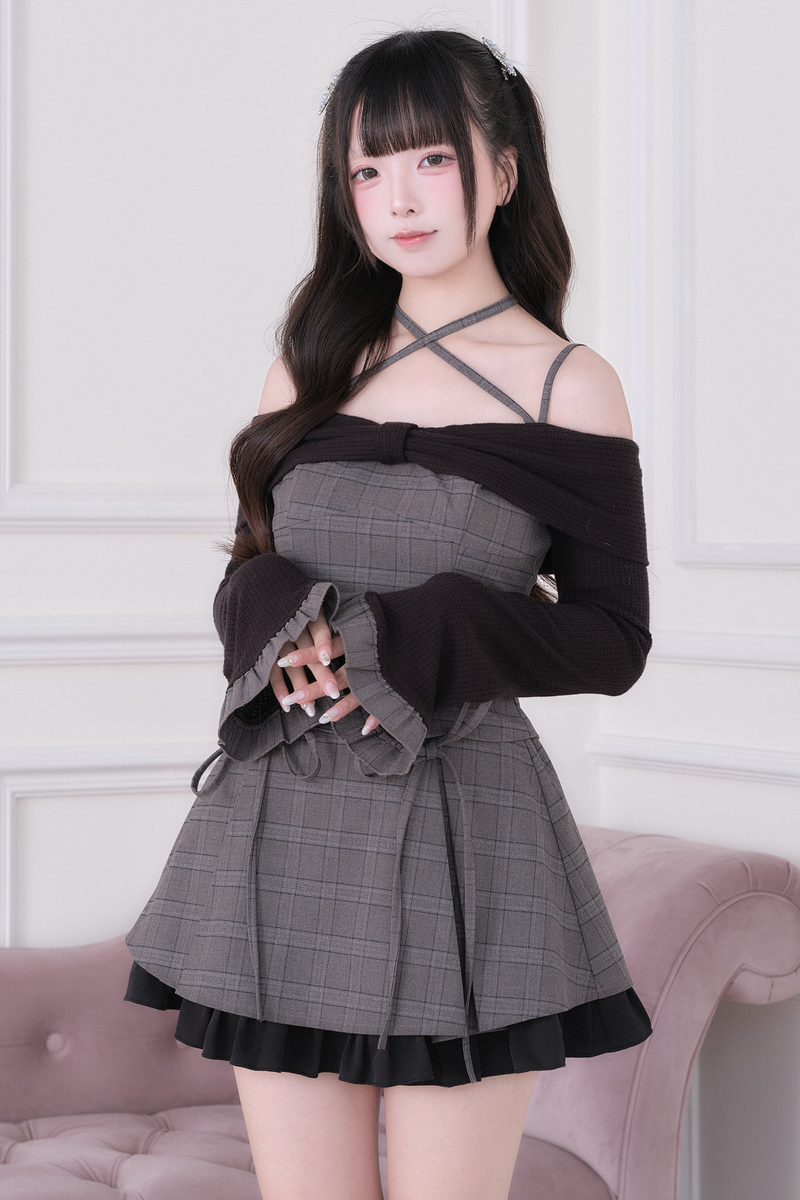 Plaid Sweet Top + Short Skirt