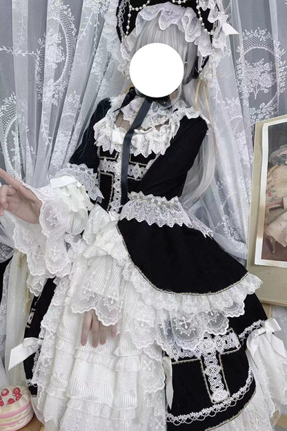 Gothic Doll Lace Dress + Bonnet
