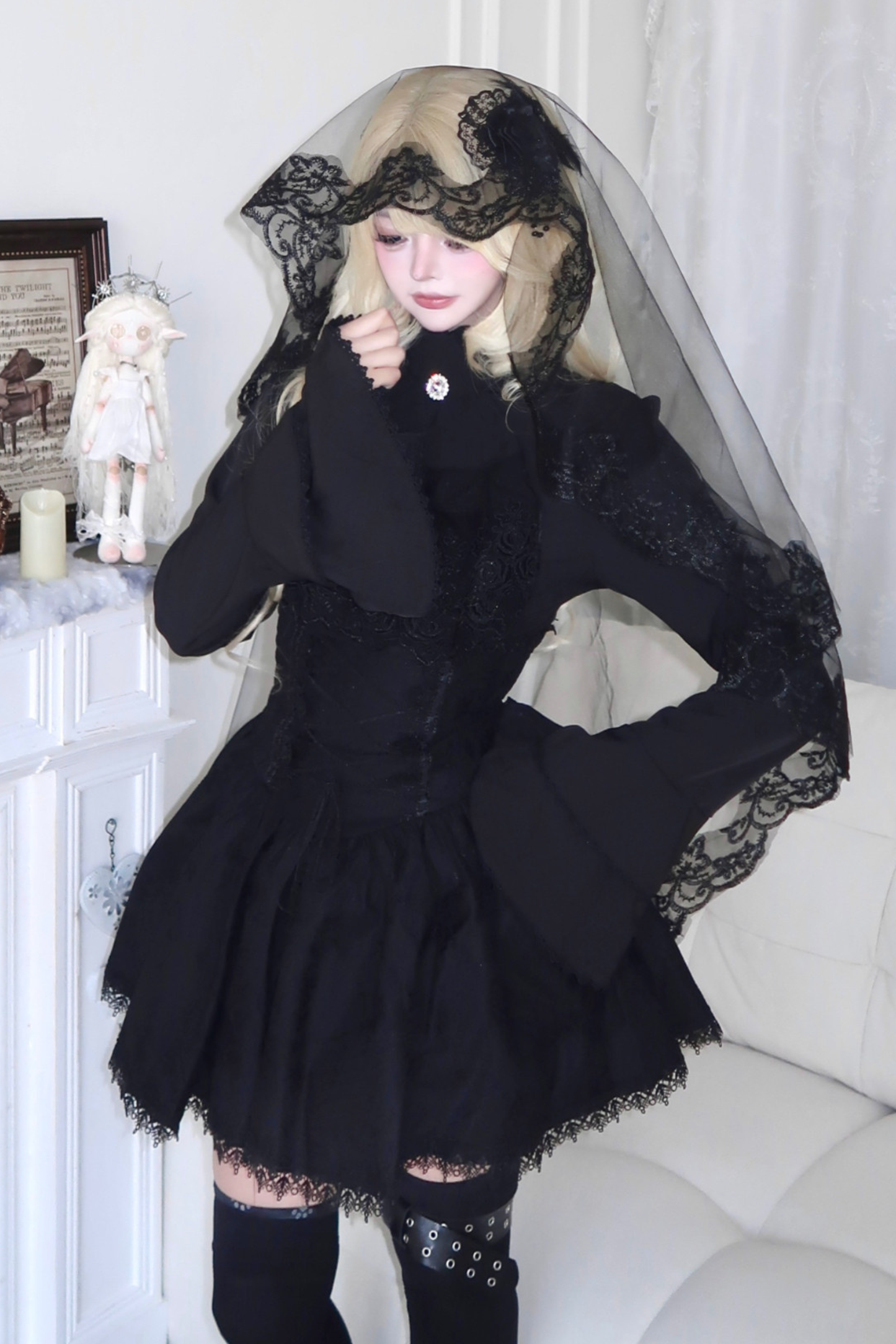 Gothic Top + Lace Skirt