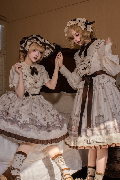 [pre-order Deadline: March 26] Cherry Lolita Dress + Jumper Skirt + Shirt + Bonnet + Headband