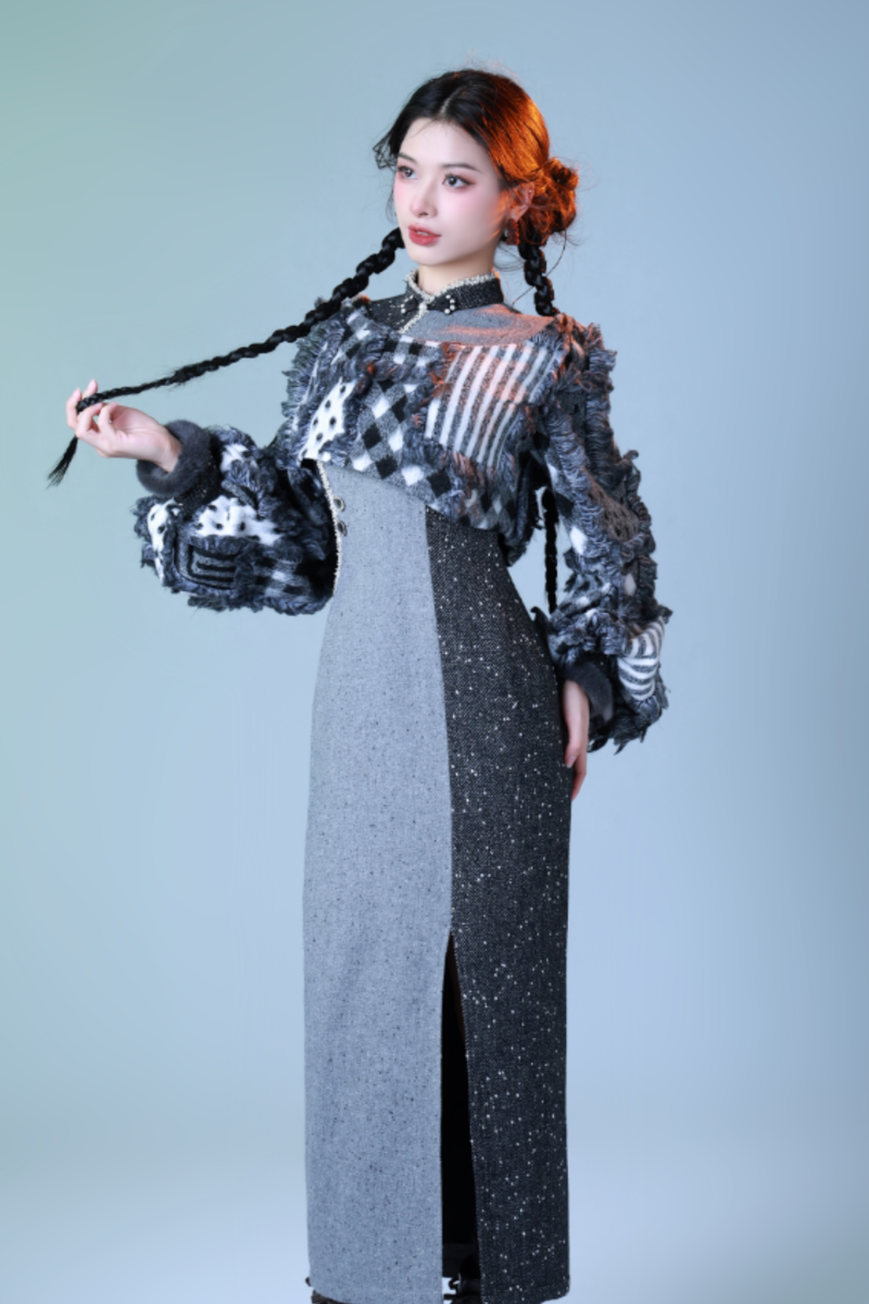 Check Design Mode Chinese Dress