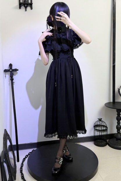 Dark Style Off Shoulder Lace Dress