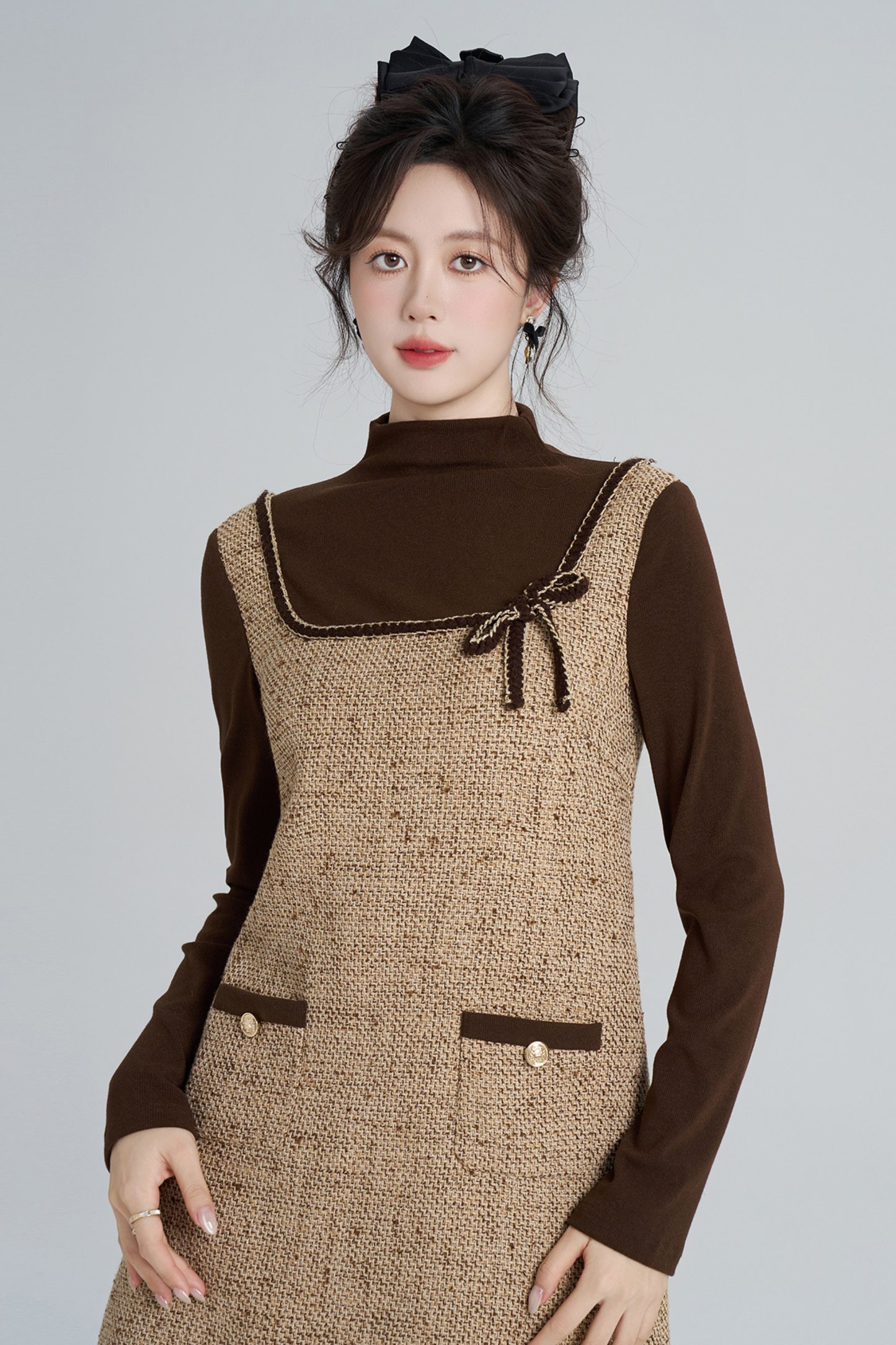 Coffee Colored Preppy Dress