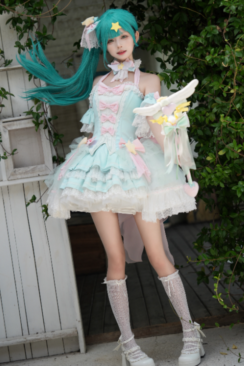 Magic Fairy Sparkling Water Lolita Top + Skirt + Hair Clip + Tail + Magic Stitching