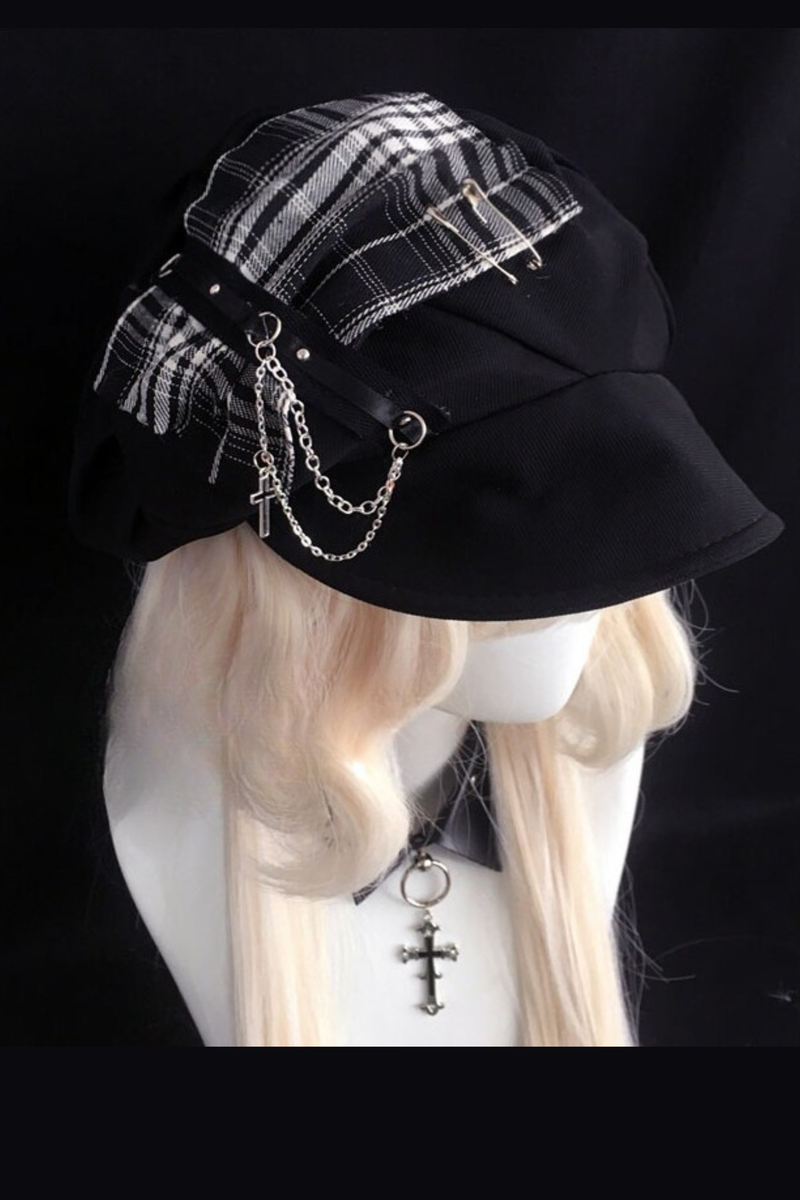 Dark Plaid Cloud Hat