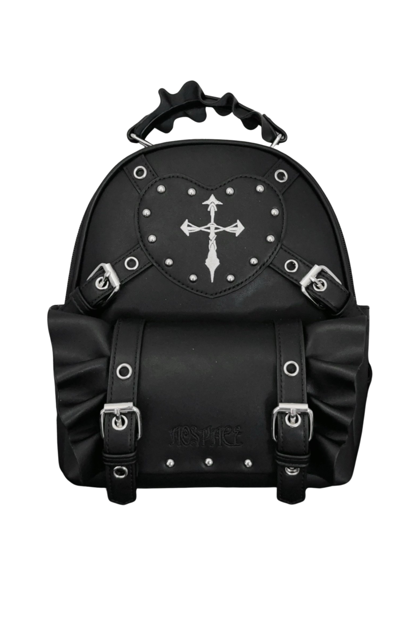 Dark Cross Ruffle Backpack