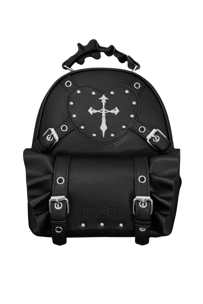 Dark Cross Ruffle Backpack