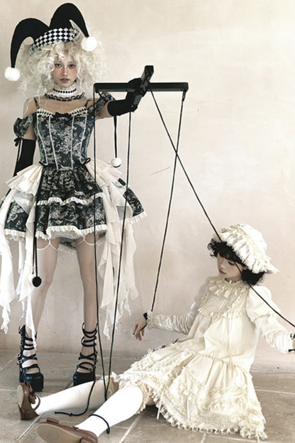 [pre-order] Marionette Lolita Jumper Skirt + Ruffle Collar Top + Flare Skirt + Lolita Dress