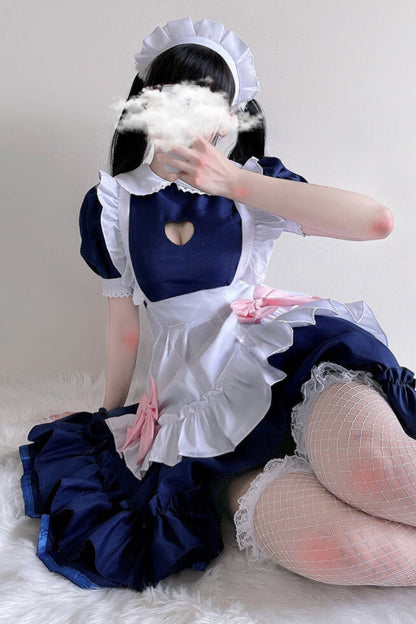 Pink Blue Loli Maid Cosplay Dress Set