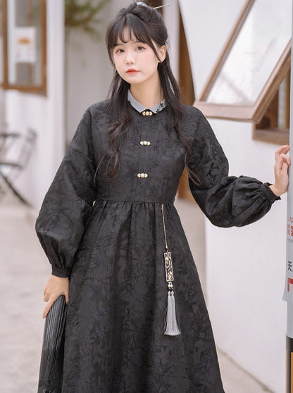 Stand Collar Chinese-style Long Dress